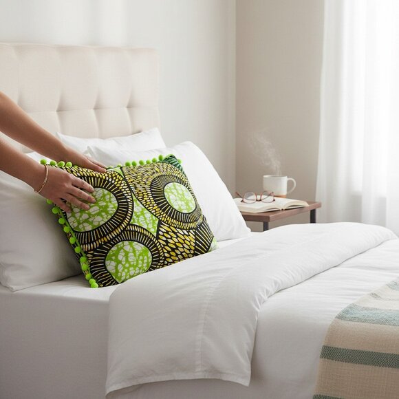 Ankara pillow GREEN - Picture 2 of 5